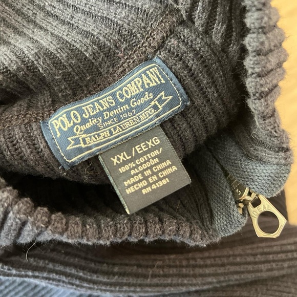 Navy Polo Ralph Lauren Knit Zip Jacket - Picture 3 of 4